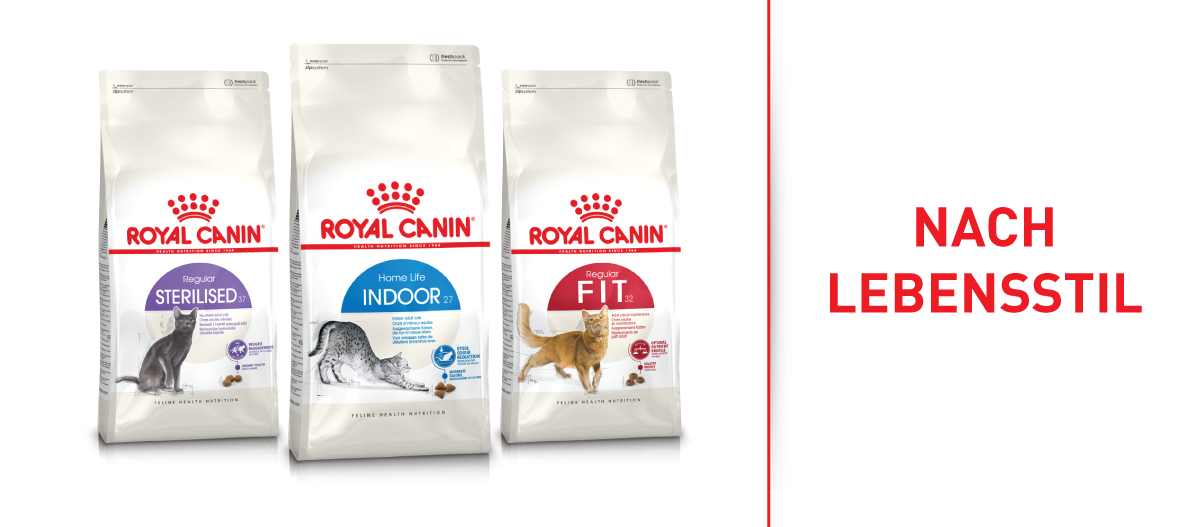 RC_Brand_Shop_FRESSNAPF-4 Royal Canin Katzenfutter nach Lebensstil – Sterilisierte Katzen, Wohnungskatzen und aktive Katzen, verschiedene Formeln für Gesundheit und Gewicht.