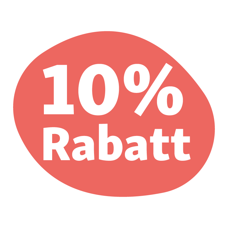 Newsletter Bubble 10 Prozent Rabatt rotes Werbeetikett für Sonderangebote und Rabatte