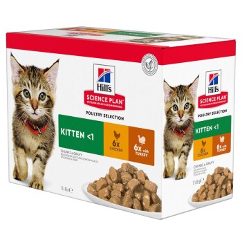 Hill's Science Plan Kitten Multipack mit Huhn & Truthahn 12x85g